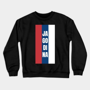 Jagodina City in Serbian Flag Colors Vertical Crewneck Sweatshirt